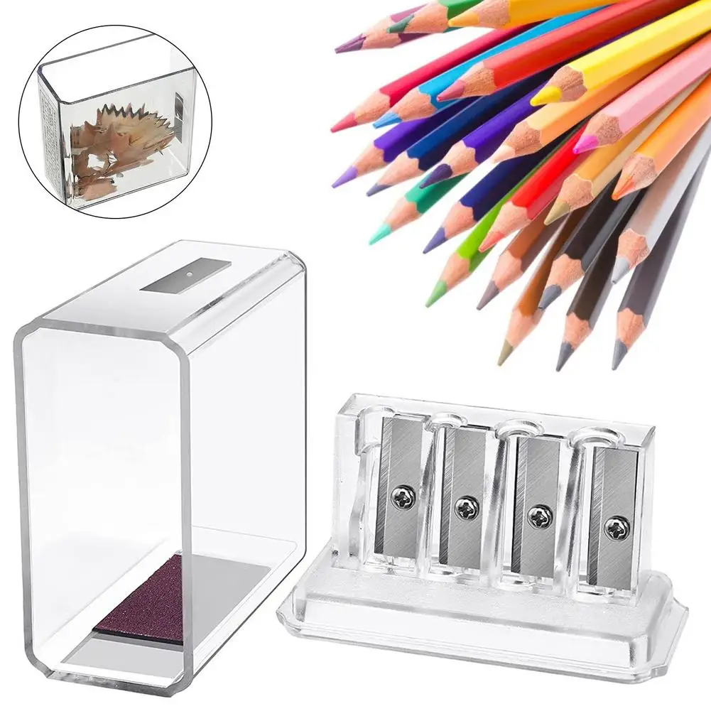 Multifunctional 4 Holes Charcoal Pencil Sharpener Long Core Lead Drawing Art Manual Sketching Drawing Supplies