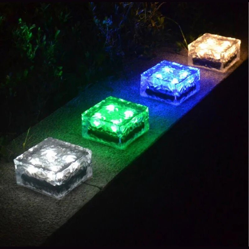 

20pcs/lot Waterproof Ip68 Solar Ground Crystal Ice Glass Plastic Garden Light Outdoor Underground Light Path Floor Led Deck Lamp