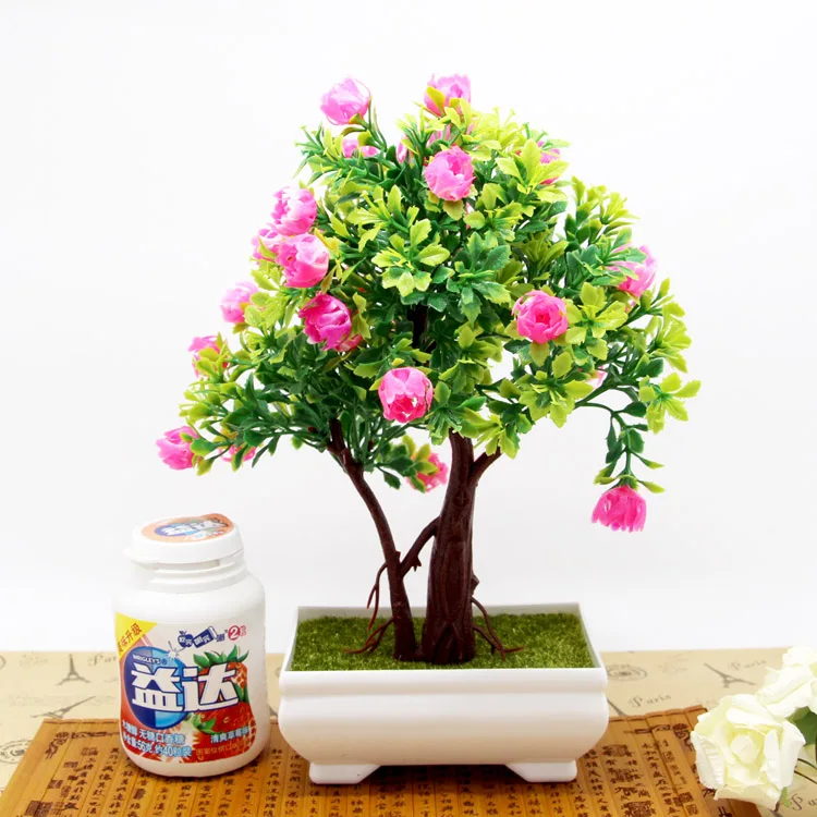 64 / set of home decoration imitation flowers, false flowers, green plants, potted trees, small potted plants, indoor decoration