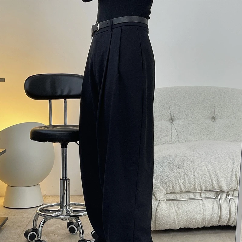 Women\'s Casual High Waist Loose Wide-Leg Pants, Monochromatic, Winter