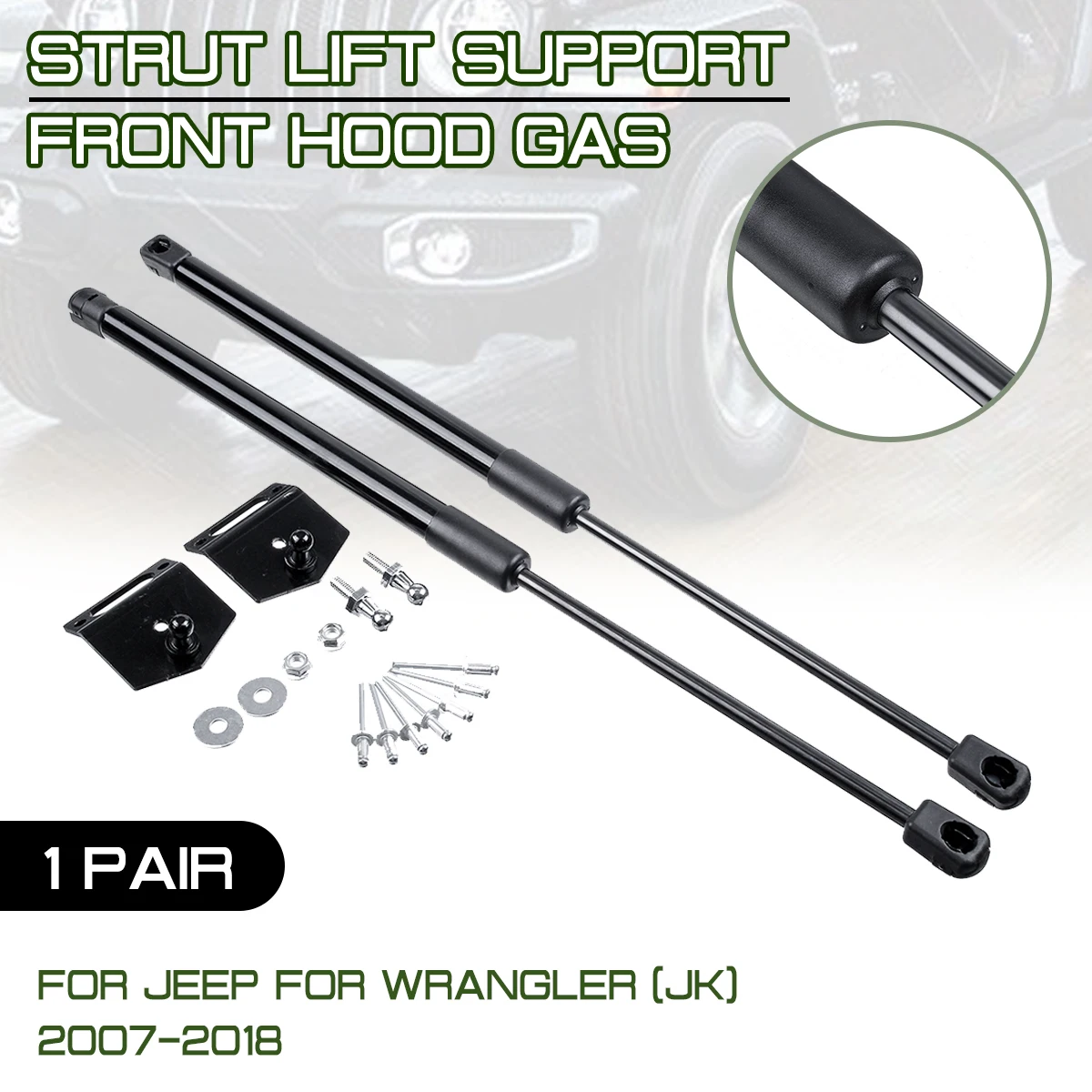 For Jeep Wrangler JK 2007 2008 2009 - 2019 Car Front Engine Cover Hood Shock Lift Struts Bar SupportRod Arm Gas Spring Bracket