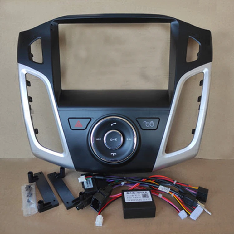 

9" front plastic frame for ford focus 2012-2018 car radio for ford focus front plastic housing with cables plugs free shipping