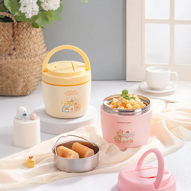 Pinkah 2 Layers 304 Stainless Steel Vacuum Insulation Lunch Jar 970ml Food Container Pail Insulated Thermal Dinnerware Lunch Box