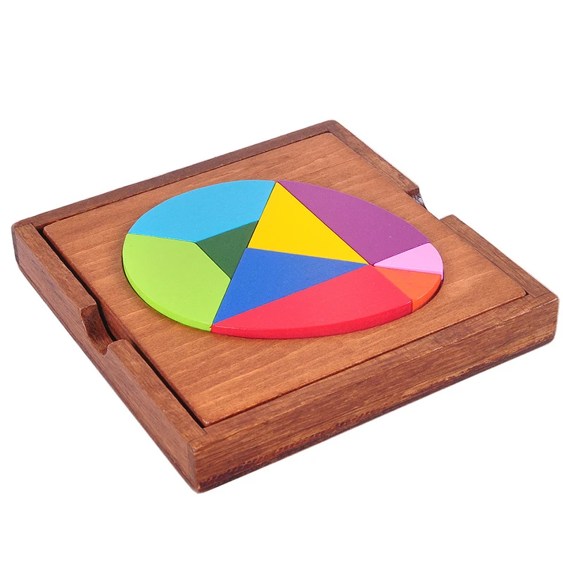 IQ Wooden Puzzle Toys Colorful Egg Shape Jigsaw Puzzle with Wooden Box Toys for Children Adults Intellectual Development 6 Years