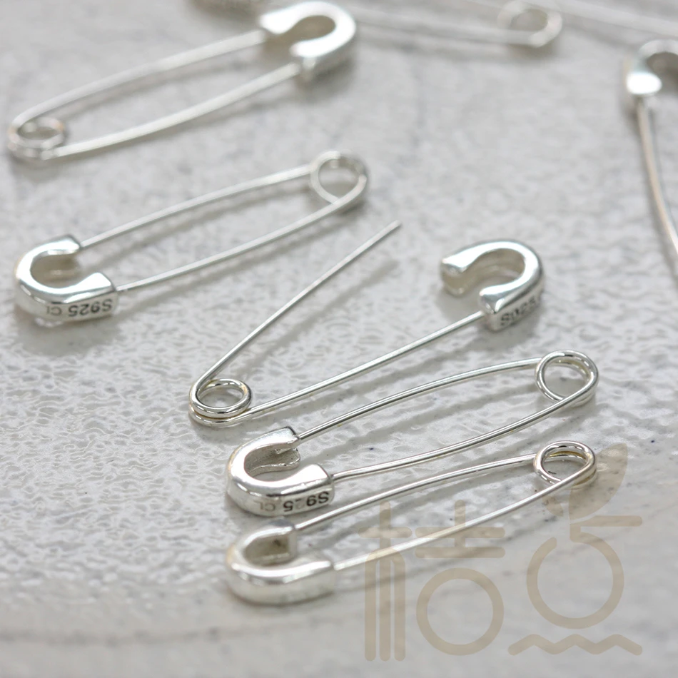 Materiały DIY - Jednoczęściowe elementy ze srebra próby 925 - Zapięcie typu agrafka - Element do kolczyków - 29mmx7.5mm (4109C) — zdjęcie 4
