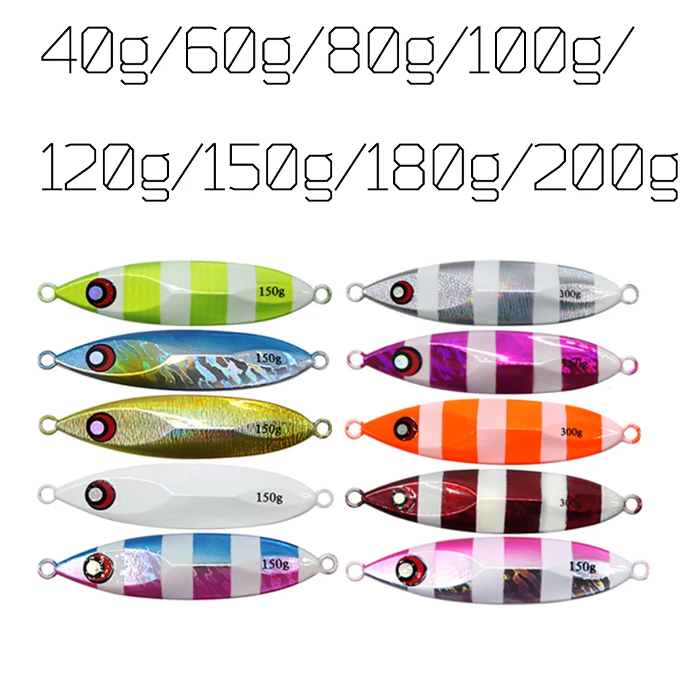 

1PC 120g-200g Luminous Fishing Wobblers Crank Iron Plate Lure Minnow Bionic Fake Luya Sink Bait Tackle for Sea Bass Accessories