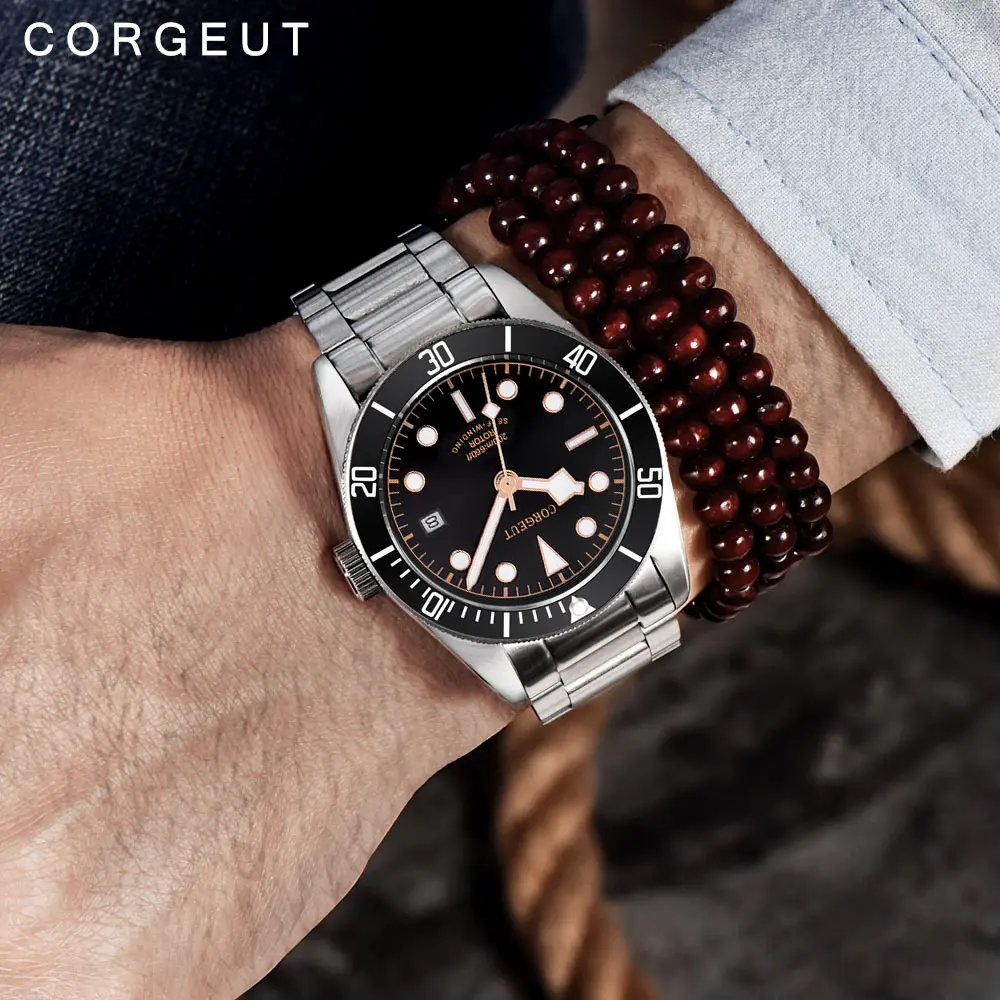 Corgeut 41mm Japan NH35 Movement Automatic Watch Luxury top Sports Watch Self-Winding Stainless steel Mechanical Wristwatch