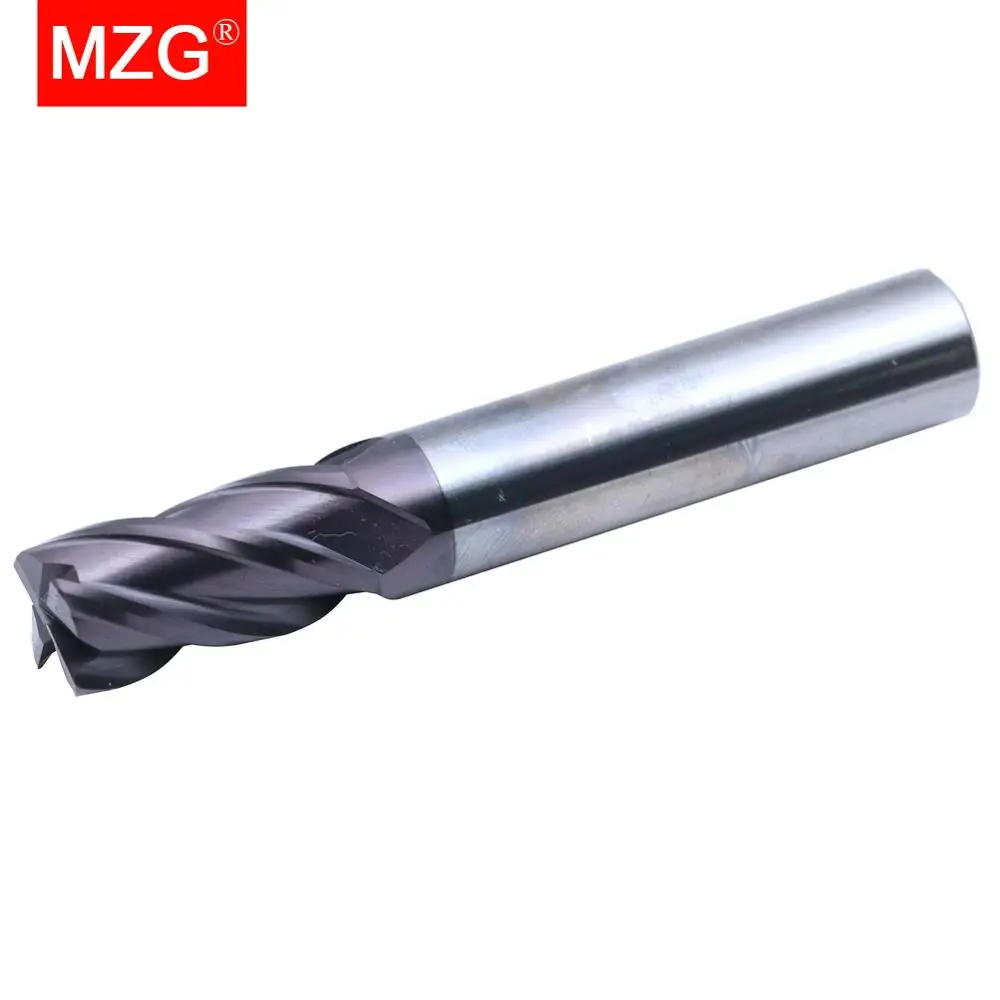 MZG Cutting HRC50 4 Flute 0.5mm 1mm Milling Machining Tungsten Steel Spiral Tools Milling Cutters Round Ball Nose End Mill