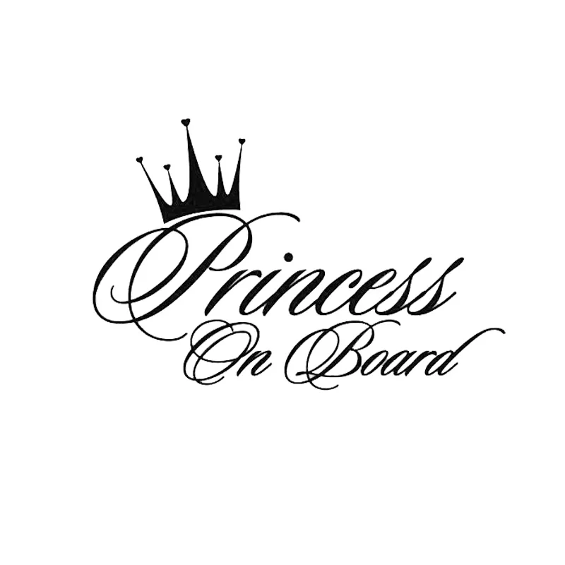Car Sticker Princess Baby on Board Funny Car Decal Vinyl Car Accessories 3D Car Styling Black Silver 16x11cm