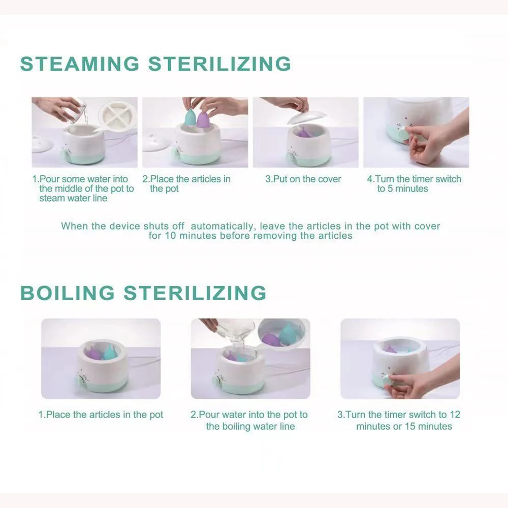 Menstrual Cup Sterilizer & Cleab Brush for Clean Medical Silicone Menstrual Cup Foldable Silicone Cup Period Cup Menstrual Disc