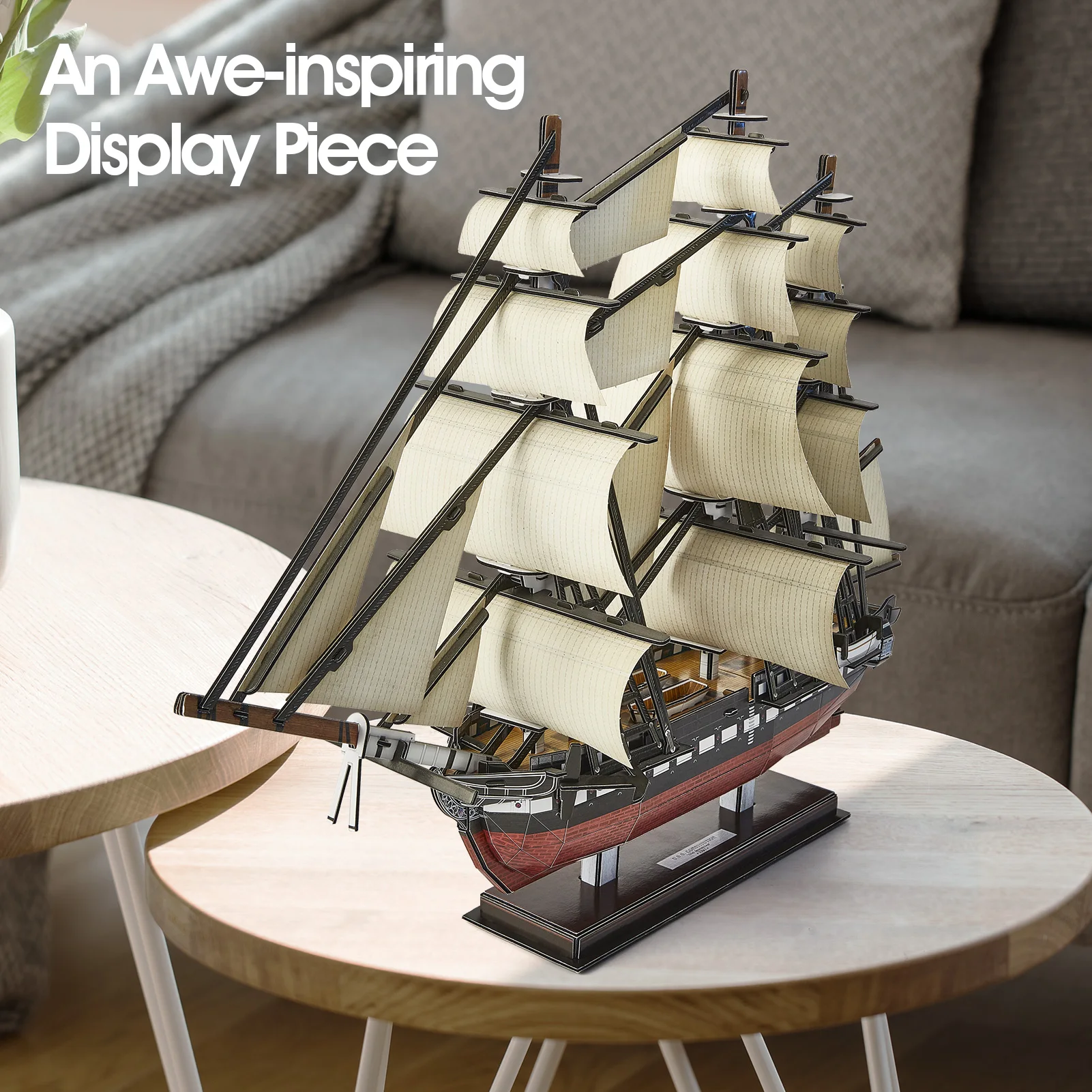 CubicFun 3D Puzzle USS Constitution Vessel Ship Model US Navy Building Kits for Adults Kids 193 Pcs Stress Relief Deco Gifts