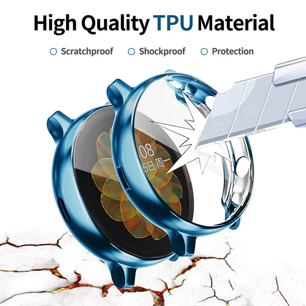 삼성 갤럭시 워치 액티브 2 소프트 실리콘 커버, 보호 케이스 갤럭시 액티브 40mm 44mm 초박형 화면 보호