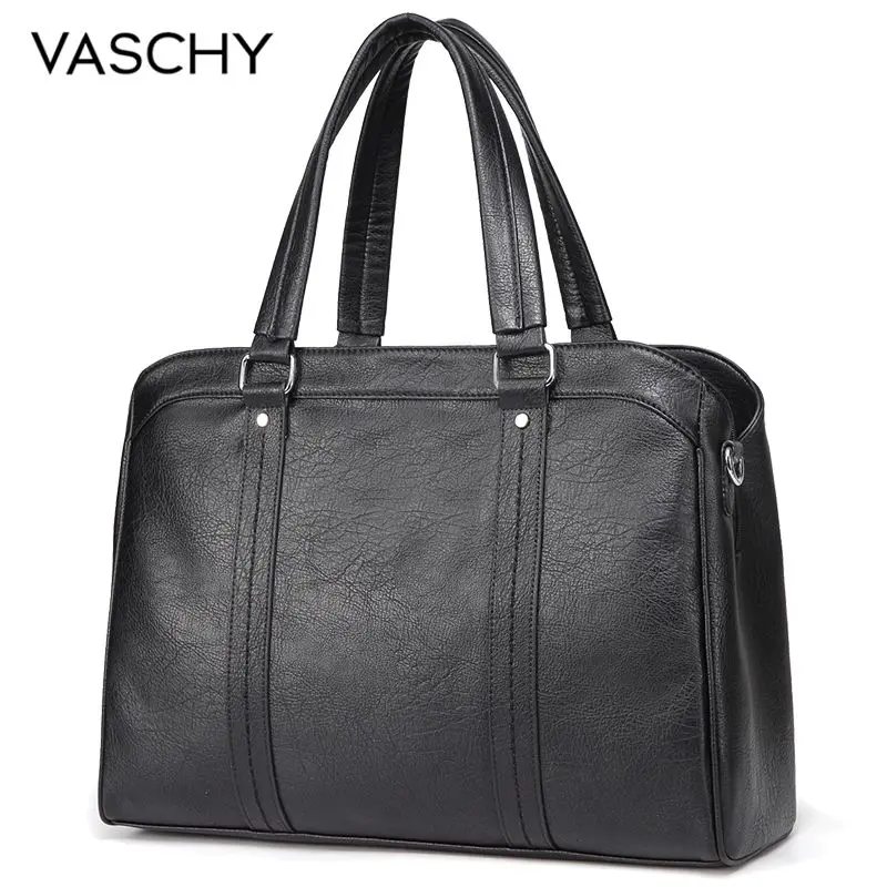 VASCHY Handbag for Women Laptop Bag Faux Leather Top Handle Business Satchel Tote Bag for Work with Detachable Shoulder Strap