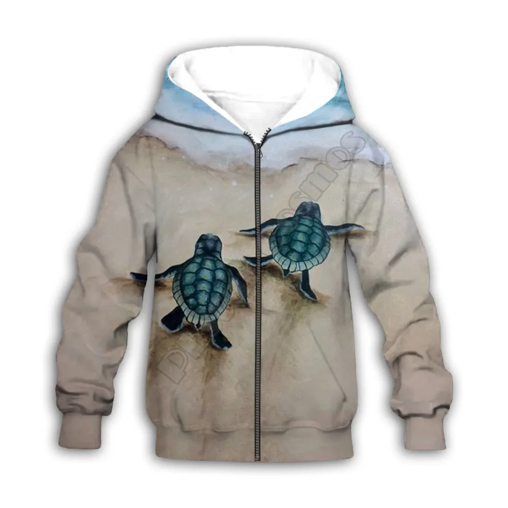 Sea turtle 3d printed Hoodies family suit tshirt zipper Pullover Kids Suit Sweatshirt Tracksuit/Pant Shorts  02