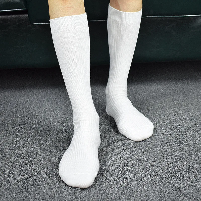 Socks Fashion Socks Vintage Men\'s Dress Socks Solid Cotton White Socks Casual Streetwear Socks For Man Girl Cool Tube Socks