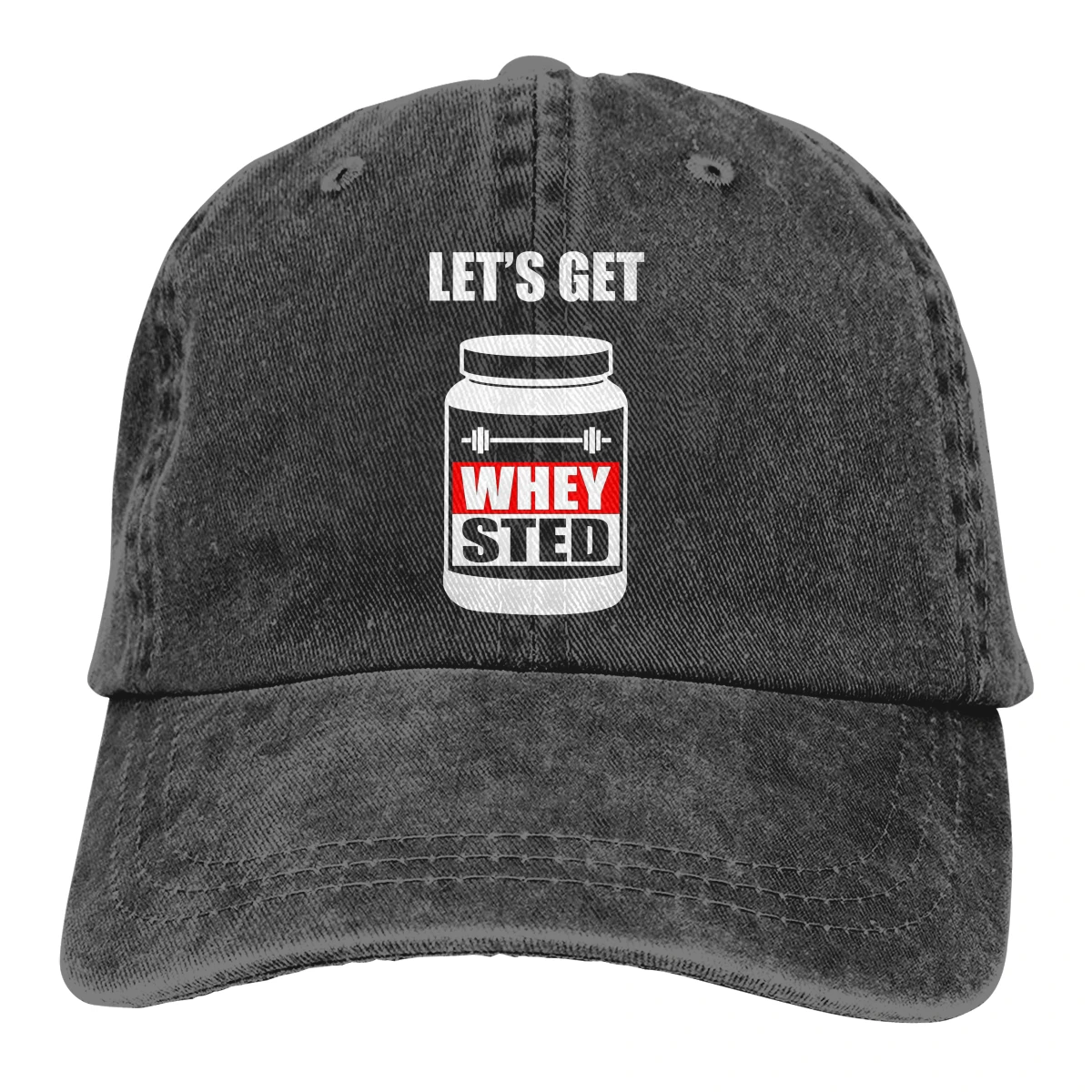 Let's Get Whey-Sted Funny Gym Bodybuilding Protein Mashup Baseball Cap Men  Ripped Muscle Training Caps colors  Snapback Caps