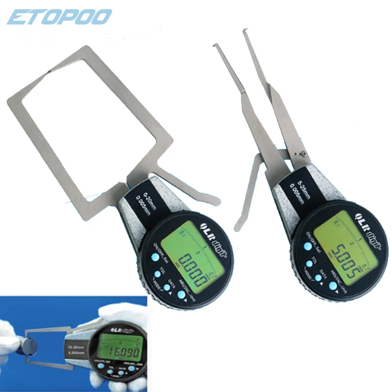 5-15/5-25/10-20-30-40-50-60mm Digital Inside outside Caliper Rotatable Dial Measuring Bore Groove Abs Micrometer