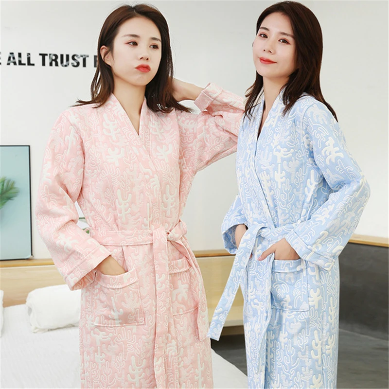 

Kimono nightgown autumn and winter thickened cotton bathrobes ladies hotel couple towel yukata beauty salon robe pijamas women