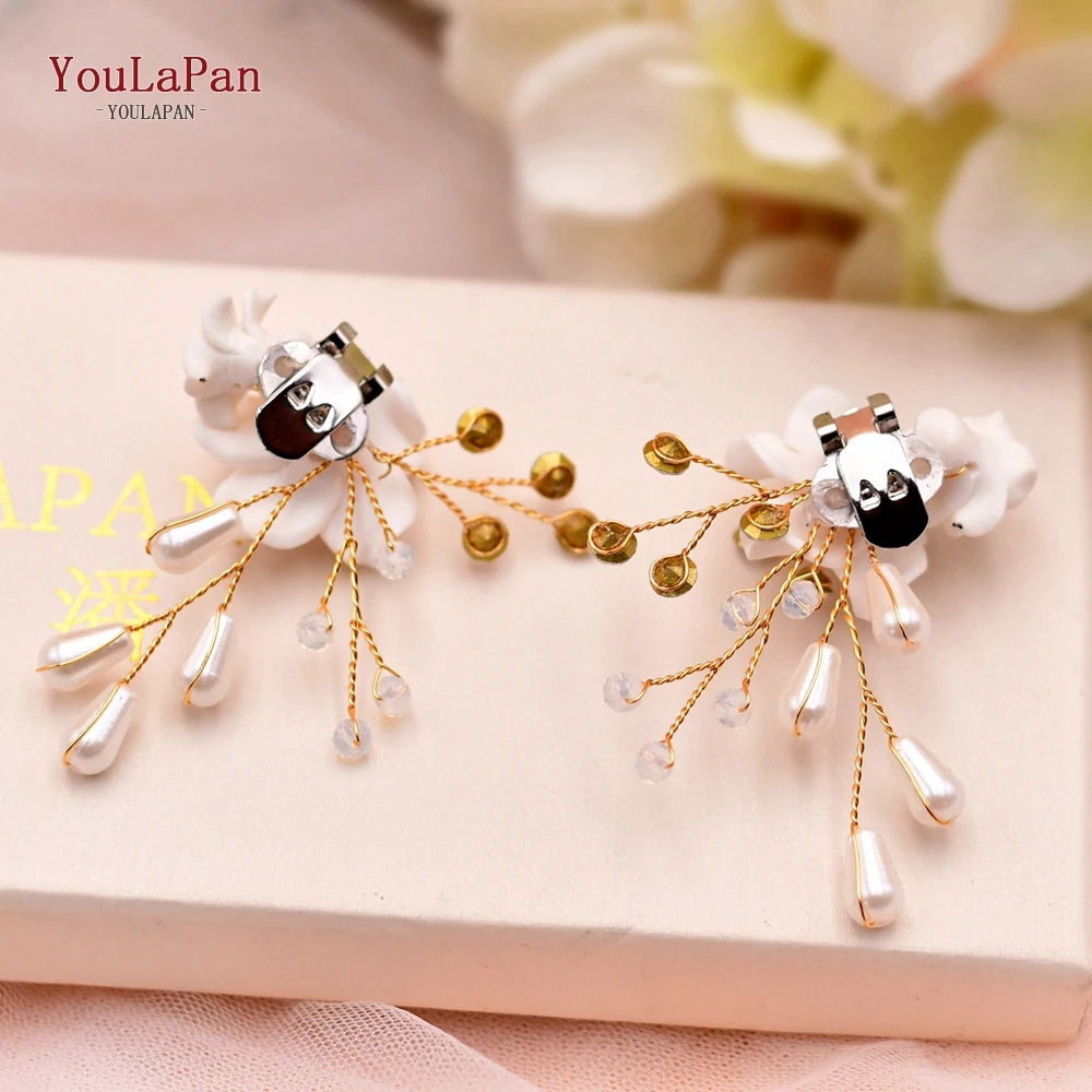 YouLaPan X38 2pcs Pearls Shoe Clip Bridal Shoes High Heel Buckle Charm Women Bride Wedding Party Accessories Rhinestone Clips