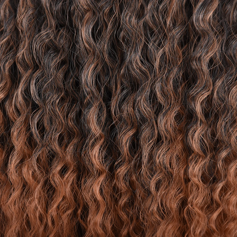 Brazilian Braids Synthetic Crochet Hair Afro Curls Braiding Hair Extensions For Women African Braided Kinky Curly Hair Ombre Red 4