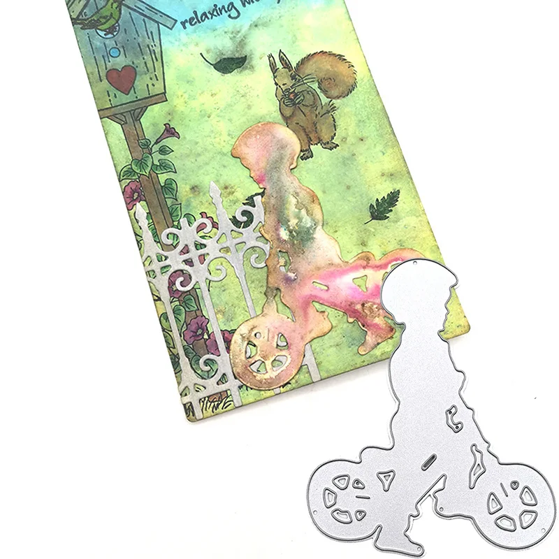 

Julyarts Bike Boy New Cutting Dies for 2021 Die Scrapbooking Nouveau Stencil Scrapbooking Photo Album Card Paper Embossing Craft