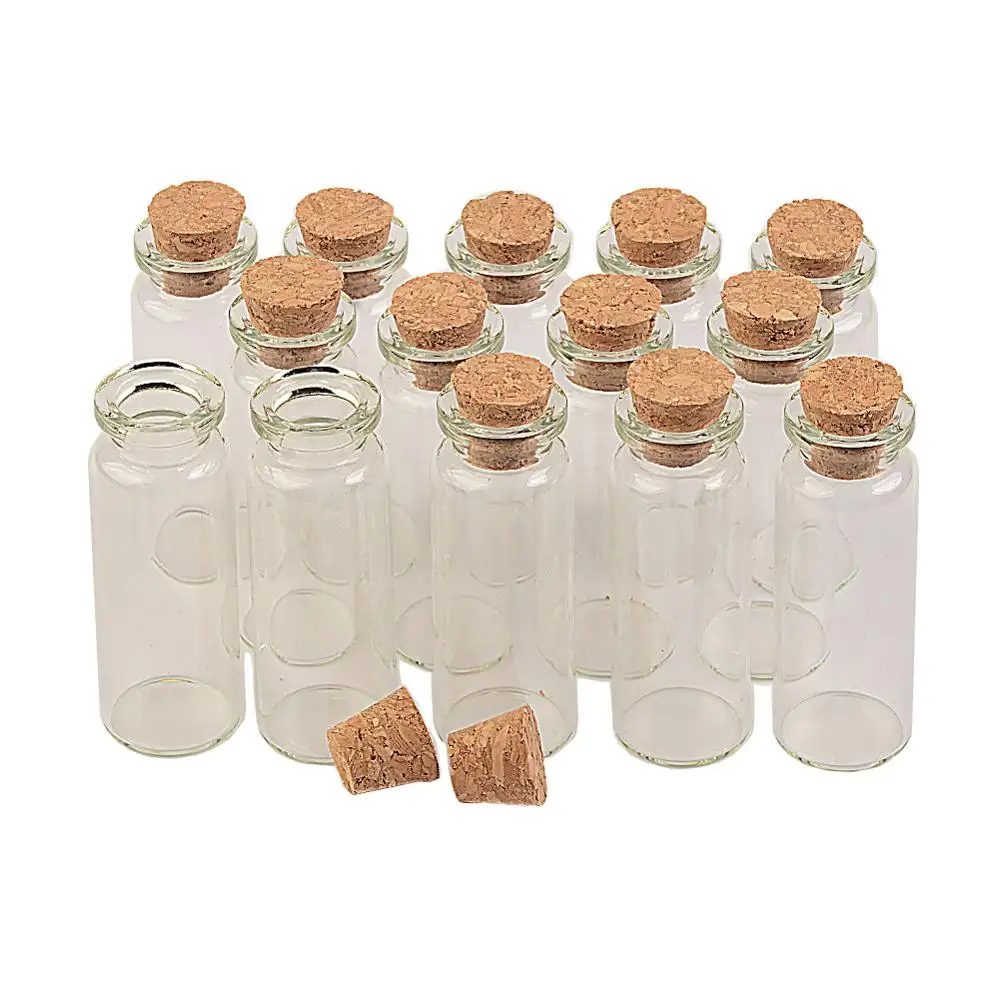 Small Glass Crafts Bottles With Corks Mini Perfumes Bottles 100pcs 22*55*12.5mm 12ml