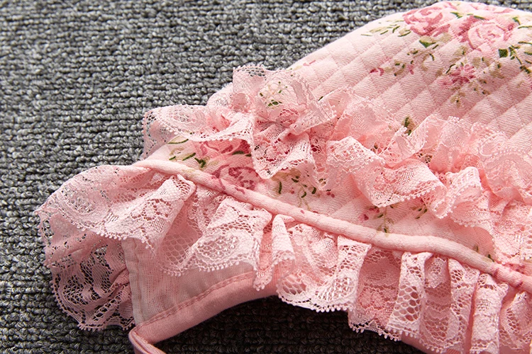 Macacão princesa floral grosso do bebê recém-nascido, bodysuit e chapéus, conjuntos de roupas para meninos e meninas, roupas de inverno
