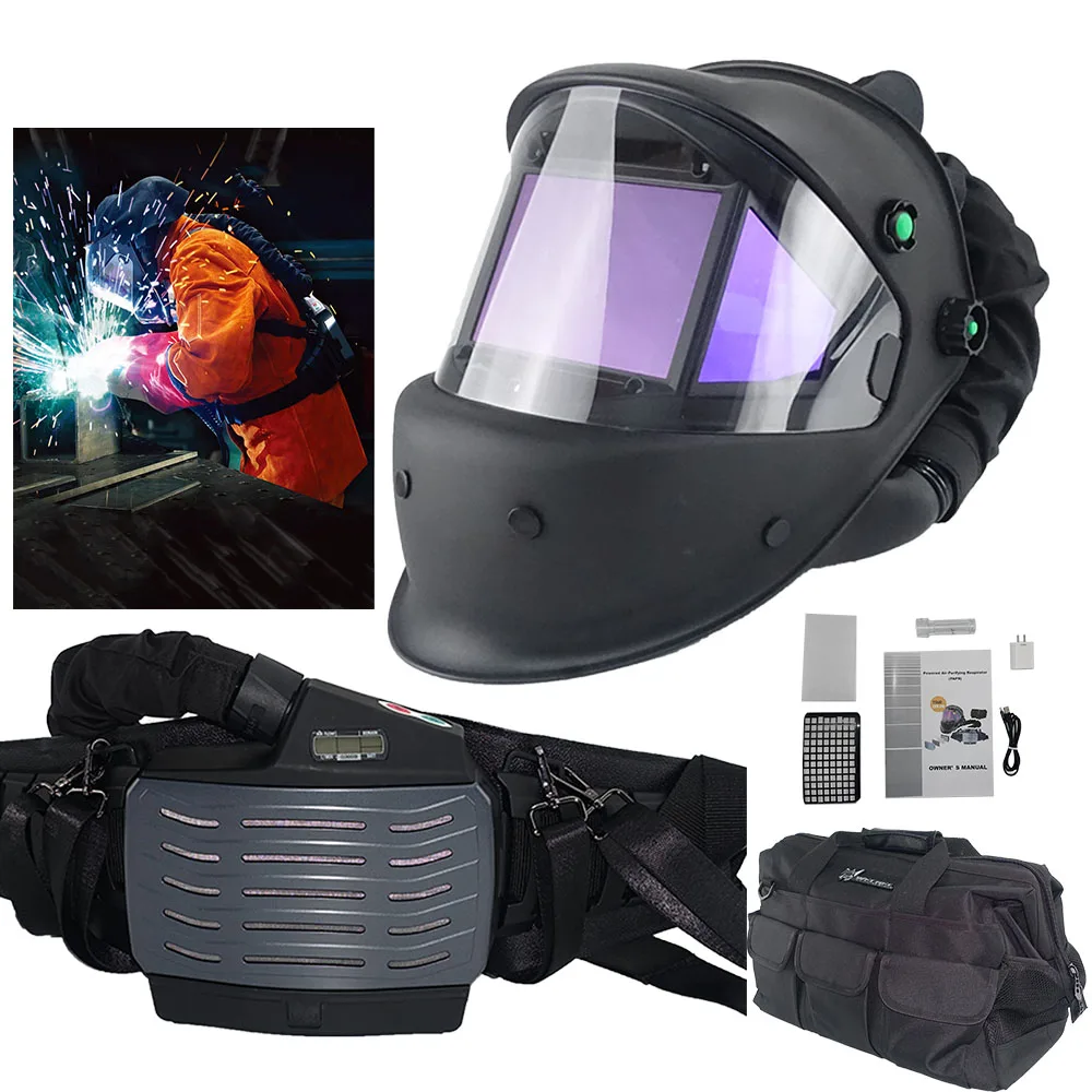 

PAPR Welder Mask Powered Air Purifying Respirator Digital Automatic 5 Sensors True Color 1111 EN379 Panoramic Welding Helmet