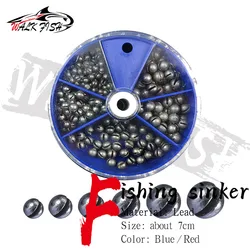 WALK FISH 205/106PCS Open Bite Lead Set Lead Sinking Split Shots Fishing Sinkers Drop Biting Round Plumb Bob Auxiliary Fishing