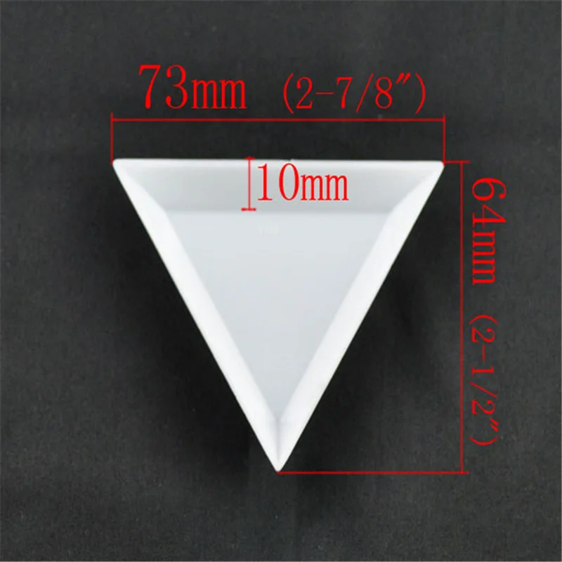 20 PCs Doreen Box Plastic Triangular Sorting Trays Tool White Color For Displaying Beads Jewelry Findings 64x73x10mm