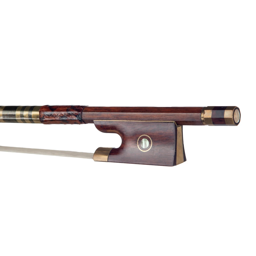 LOMMI Pernambuco Violin Bows 4/4 Full Size Snakewood Frog Parisian Eye Inlay White Mongolia Horsehair Fast Response Fiddle Bows