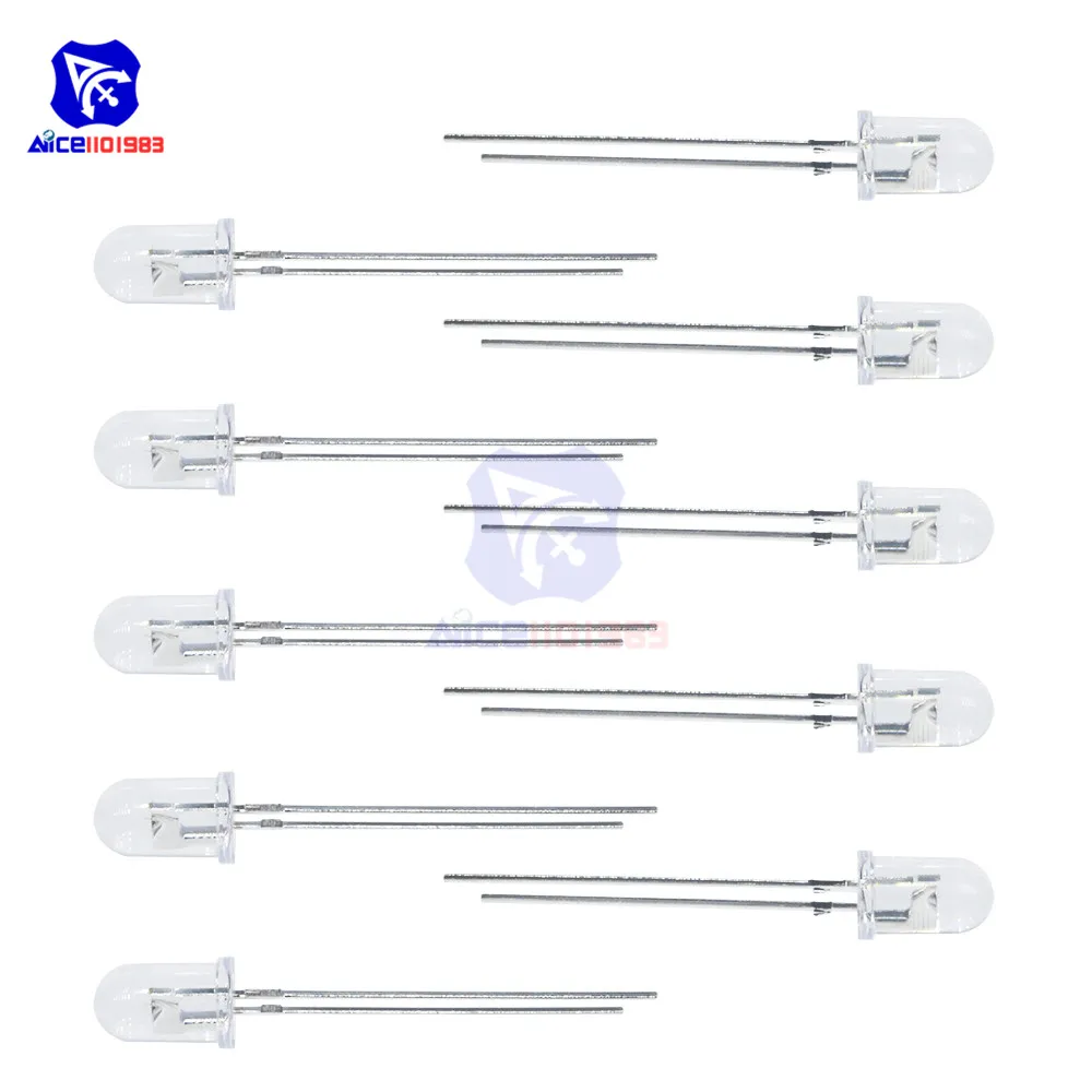 Diymore 10 قطعة/الوحدة 5 مللي متر 850nm الأشعة تحت الحمراء 2 دبوس الصمام الثنائي مصباح للكاميرا ليلة الإصدار #5