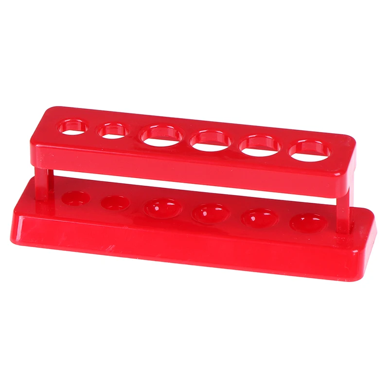 Red Plastic 6 Holes Test Tube Rack Holder Support Burette Stand Laboratory Test tube Stand Shelf Lab School Supplies