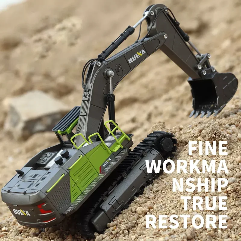 HUINA Model car toy 1/50 Metal Alloy Excavator Diecast Static Model Truck crawler engineering vehicle Collection Boy Kids gift