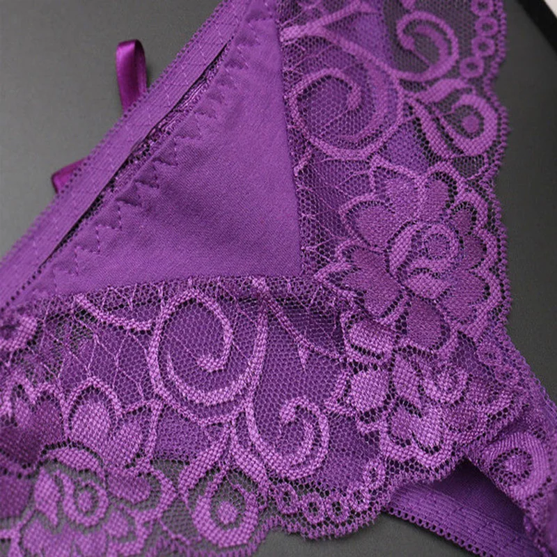 Lace G-string Seamless Panties Cotton Women\'s Underwear Sexy Panty Female Underpants Thong Solid Color Pantys Lingerie Knickers