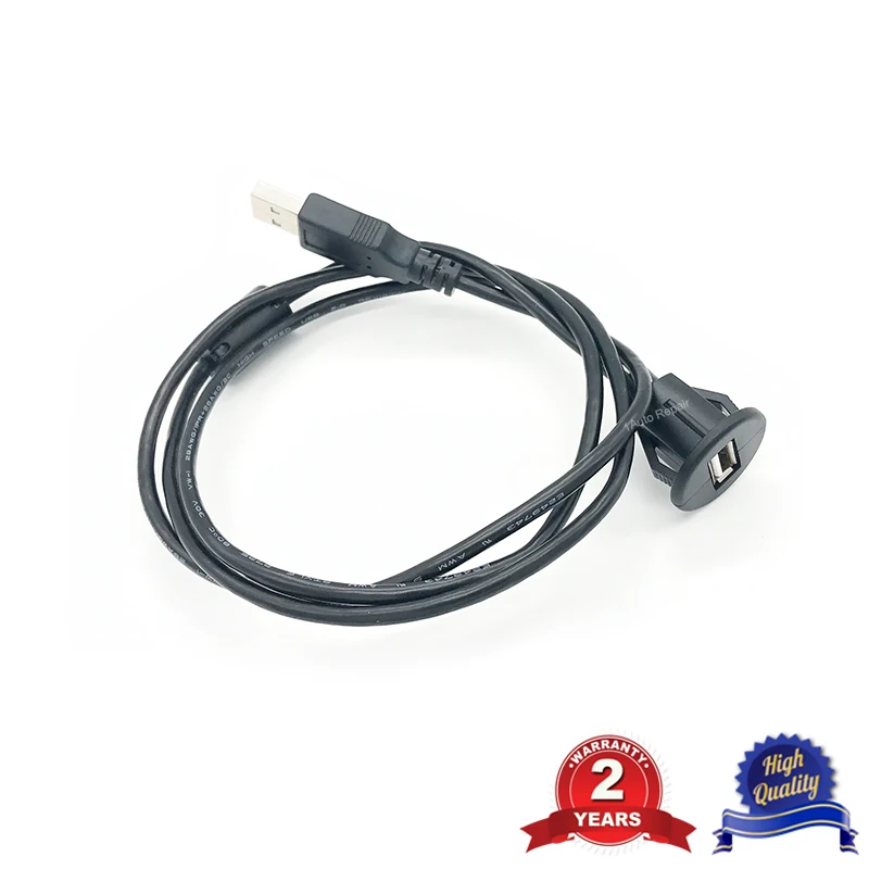 Car Dash Board Mount USB2.0 Male to Female Socket Extension Panel USB Cable 1m