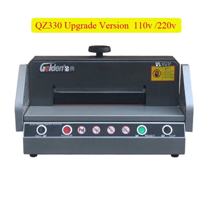 

Automatic Electric paper cutter QZ330 desktop paper cutting machine Paper Trimmer A4 size paper Cutter 220V/110V 180w