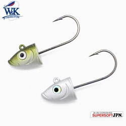 Fishing Lures with Jig Head 1/0 Hooks 12g 2pcs/pk for Soft Vinyl Weight 3/7 oz with Laser EYES Inshore JIG HEAD Hook