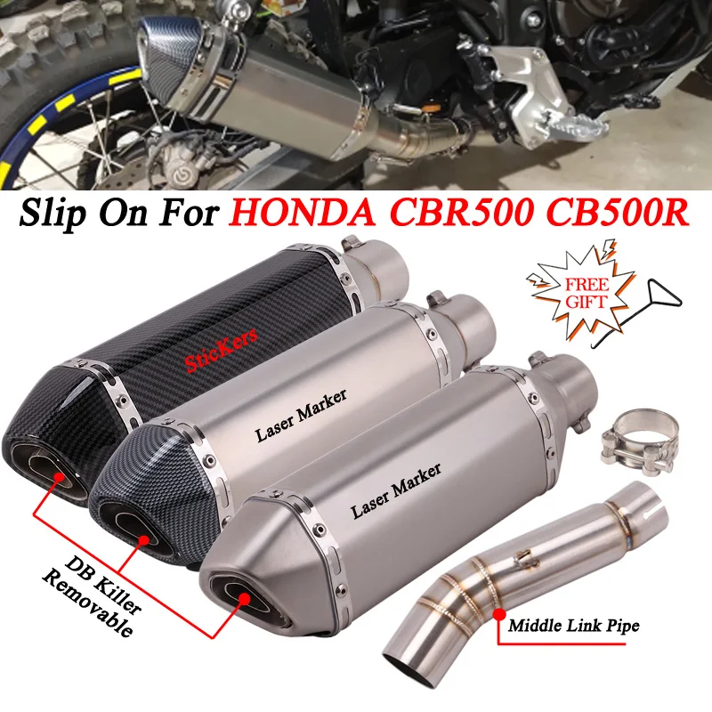 

Slip On For HONDA CBR500 500R CBR500X2013-2019 Years Motorcycle Exhaust Escape Modified DB Killer Muffler Tube Mid Middle Link P