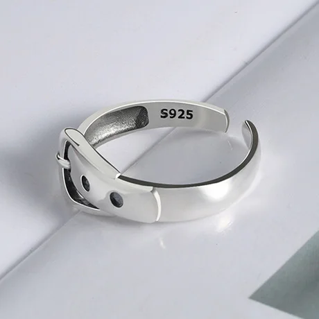 Women's 925 Sterling Silver Wave Ring, Charm Accessory