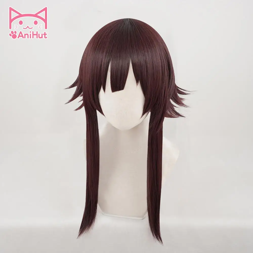 【AniHut】Megumin Cosplay Wig Anime Konosuba God\'s Blessing on this Wonderful World Synthetic Dark Red Hair  Cosplay Costumes Hair