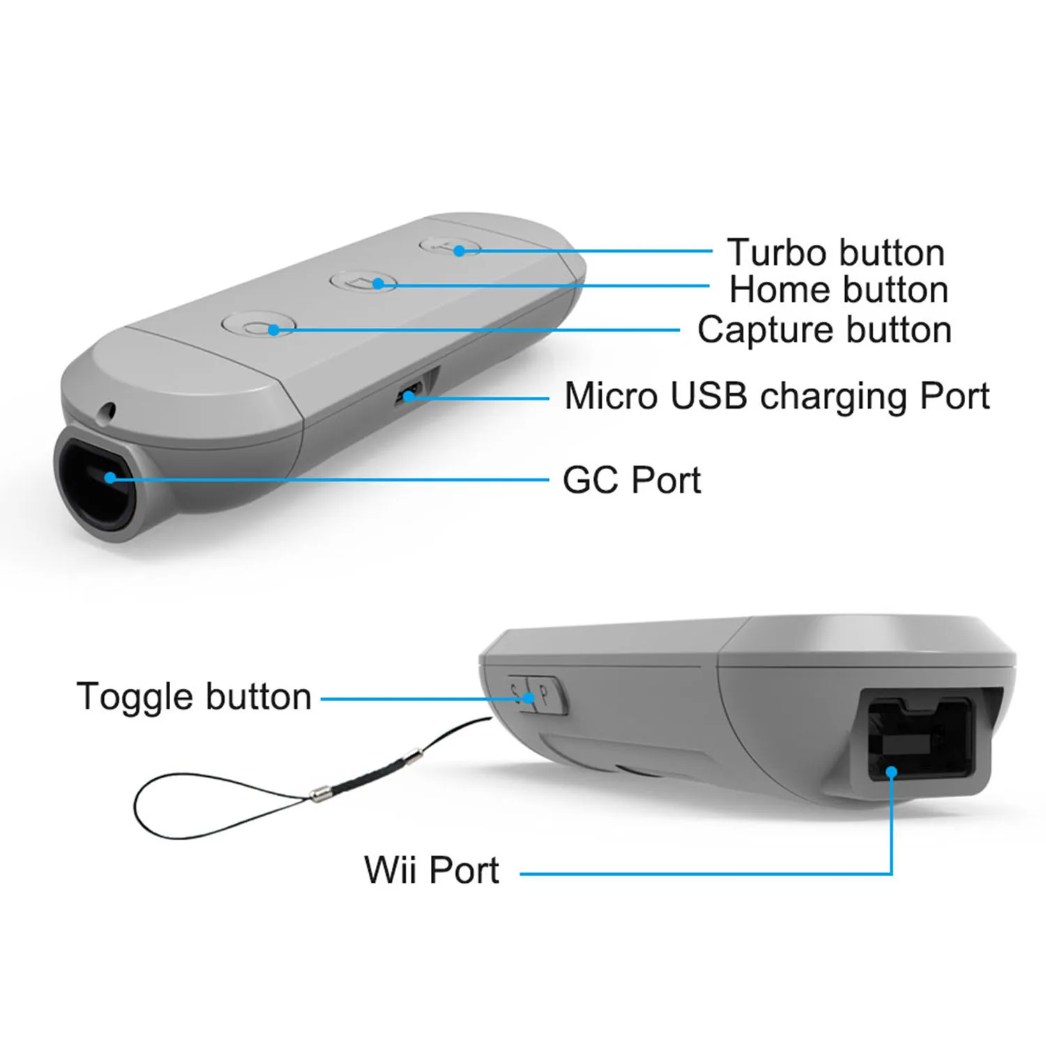 Bevigac Portatile Controller Wireless Converter Adapter per Nintendo Nintend Interruttore NES GC GameCube W-ii U Controller di Gioco per PC