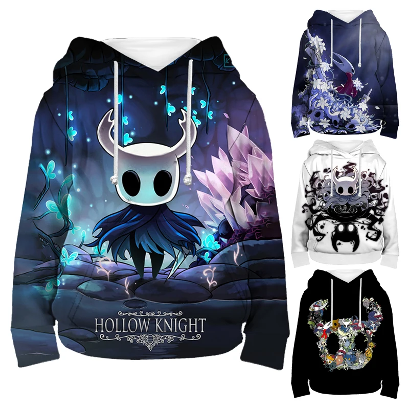 Children 3D Hollow Knight Printed Hoodies Kids Cartoon Anime Sweatshirts Spring Autumn Boys Girls Pullovers Toddler Tops Coat