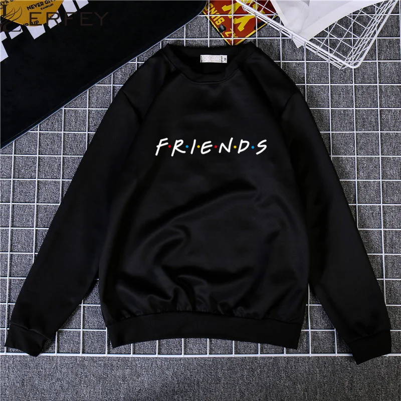 LERFEY Autumn Winter Womens Letters FRIENDS Print Long Sleeve Sweatshirts Ladies Casual Loose Pullover Jumper Tops 3XL Clothes