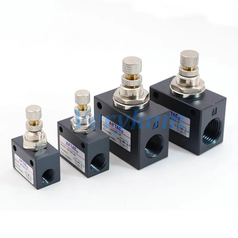 Pneumatic Air Flow Control Valve Airtac ASC100-06 ASC200-08 ASC300-10 Chuka ASC Gas Speed Control Solenoid Valves Port 1/4