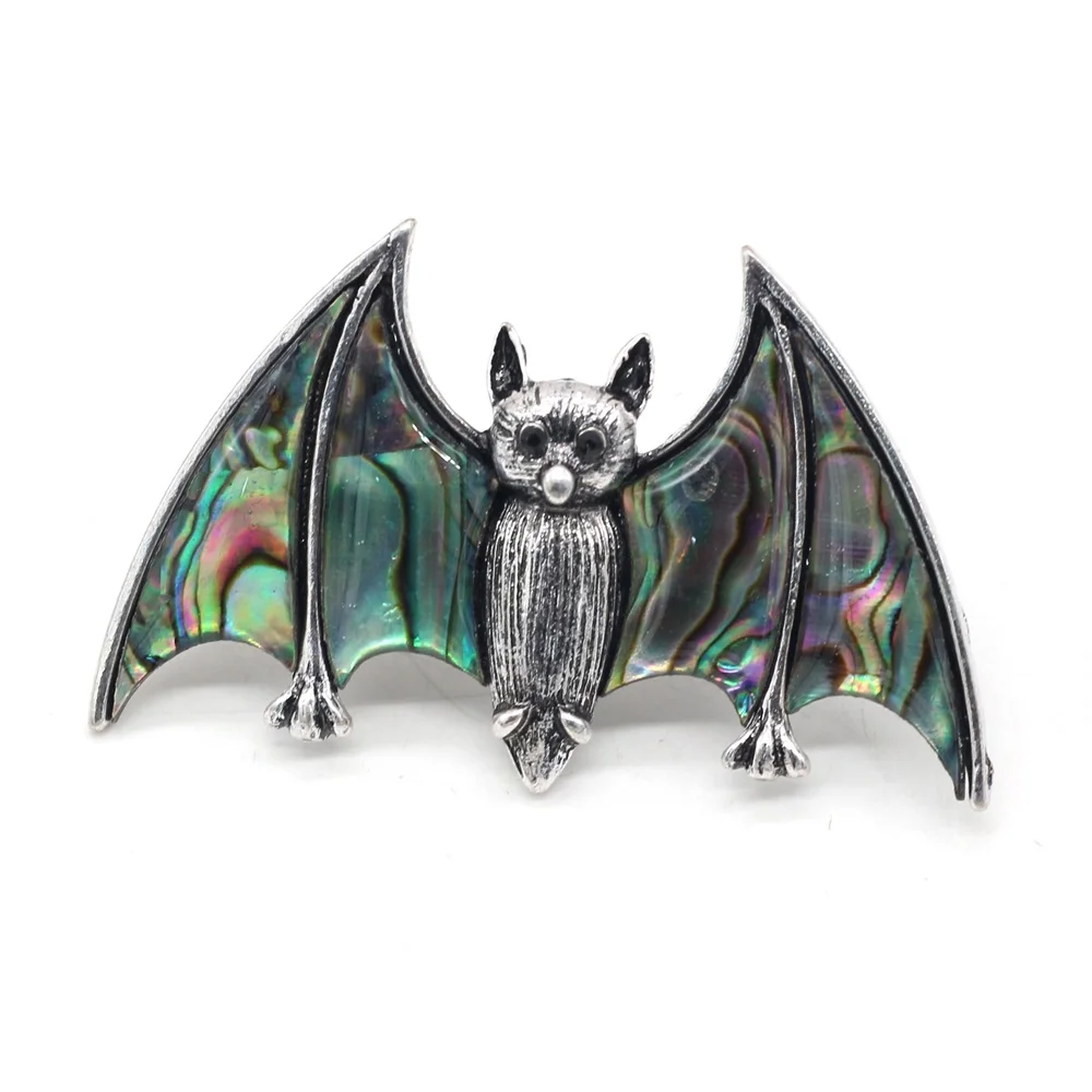 Shell Bat Brooch Natural Abalone Shell Bat-shaped Brooch Men and Women Fashion Wild for Jewelry Making DIY Accessories
