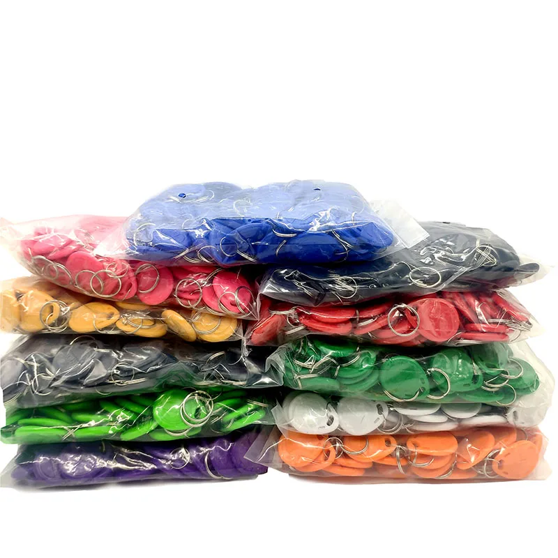 100pcs RFID Tag 125KHz RFID Card Proximity Keyfobs Key Fob Access Control Smart Card 10 Colors TK4100 Keyfob Only Readable