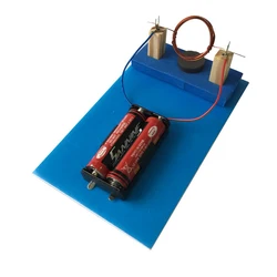 Motor elétrico de dc diy, estudantes de produção física, tecnologia científica, experimento, equipamento, azul, controle fácil, material de brinquedo para crianças