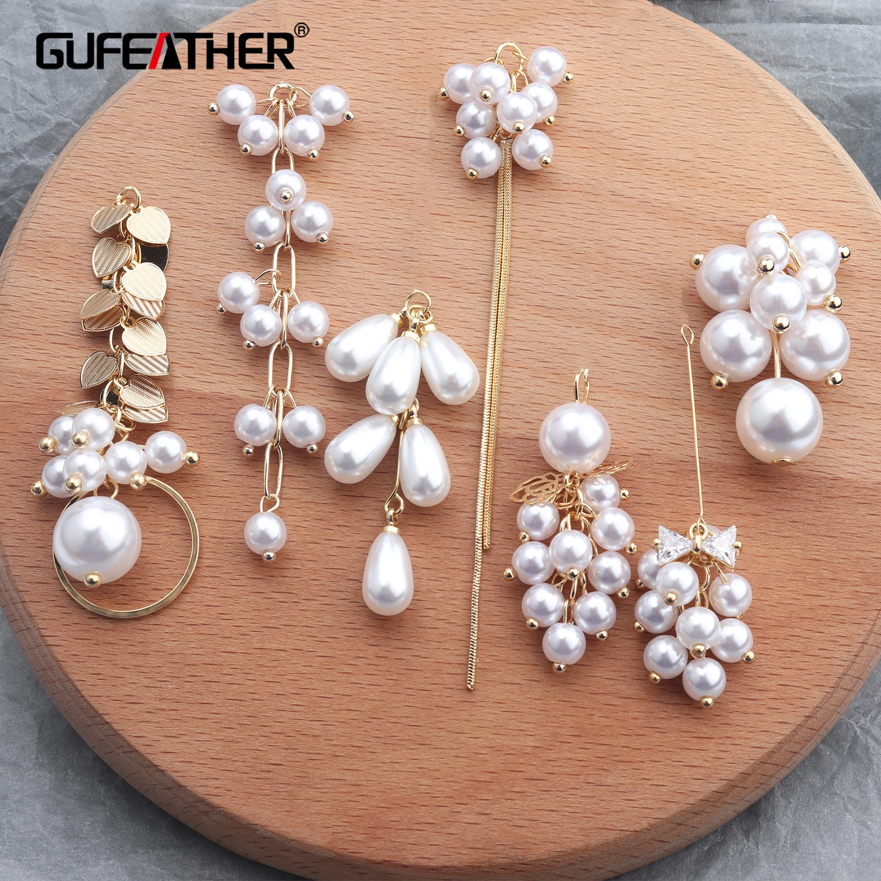 GUFEATHER M640, tworzenia biżuterii, 14k pozłacane, łańcuch ucha, diy koraliki wisiorek, miedź, pass REACH, niklu, diy kolczyki, 6 sztuk/partia