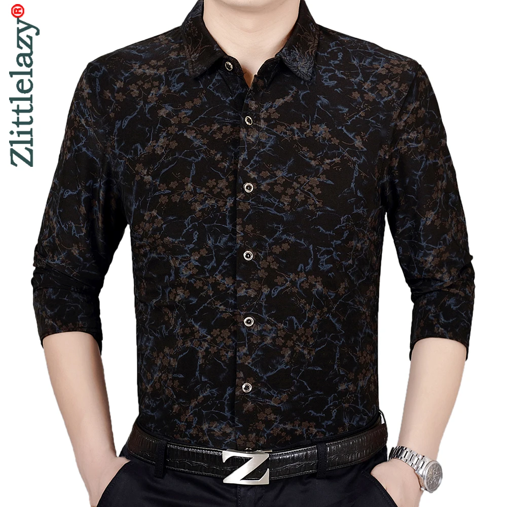 

2022 brand designer flower mens shirts for men clothing korean fashion long sleeve shirt luxury dress casual clothes jersey 7263